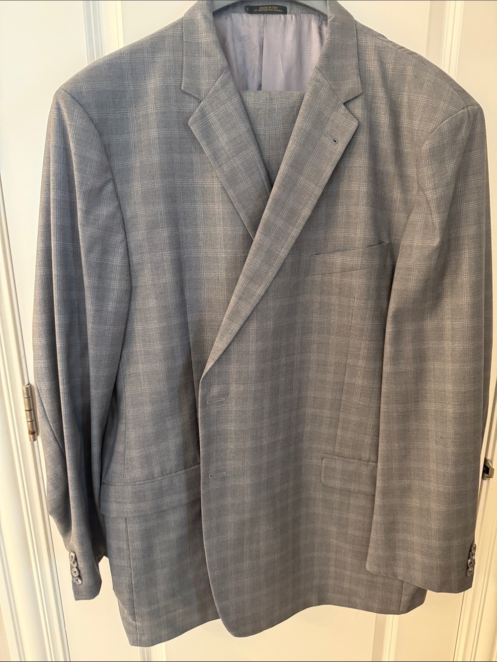 Joseph Abboud Light Gray Plaid Men's Suit